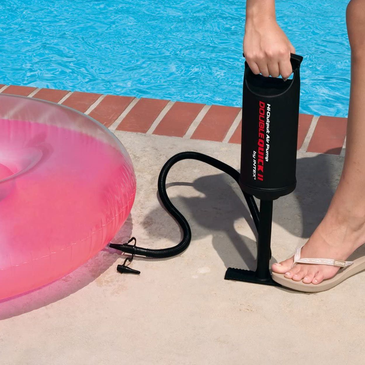 Intex Double Quick II Efficient Manual Hand Pump for Airbeds Inflatables Pools